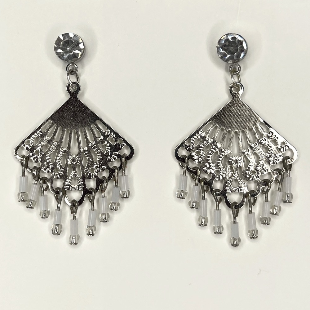 Handmade Earrings with Rhinestone Studs